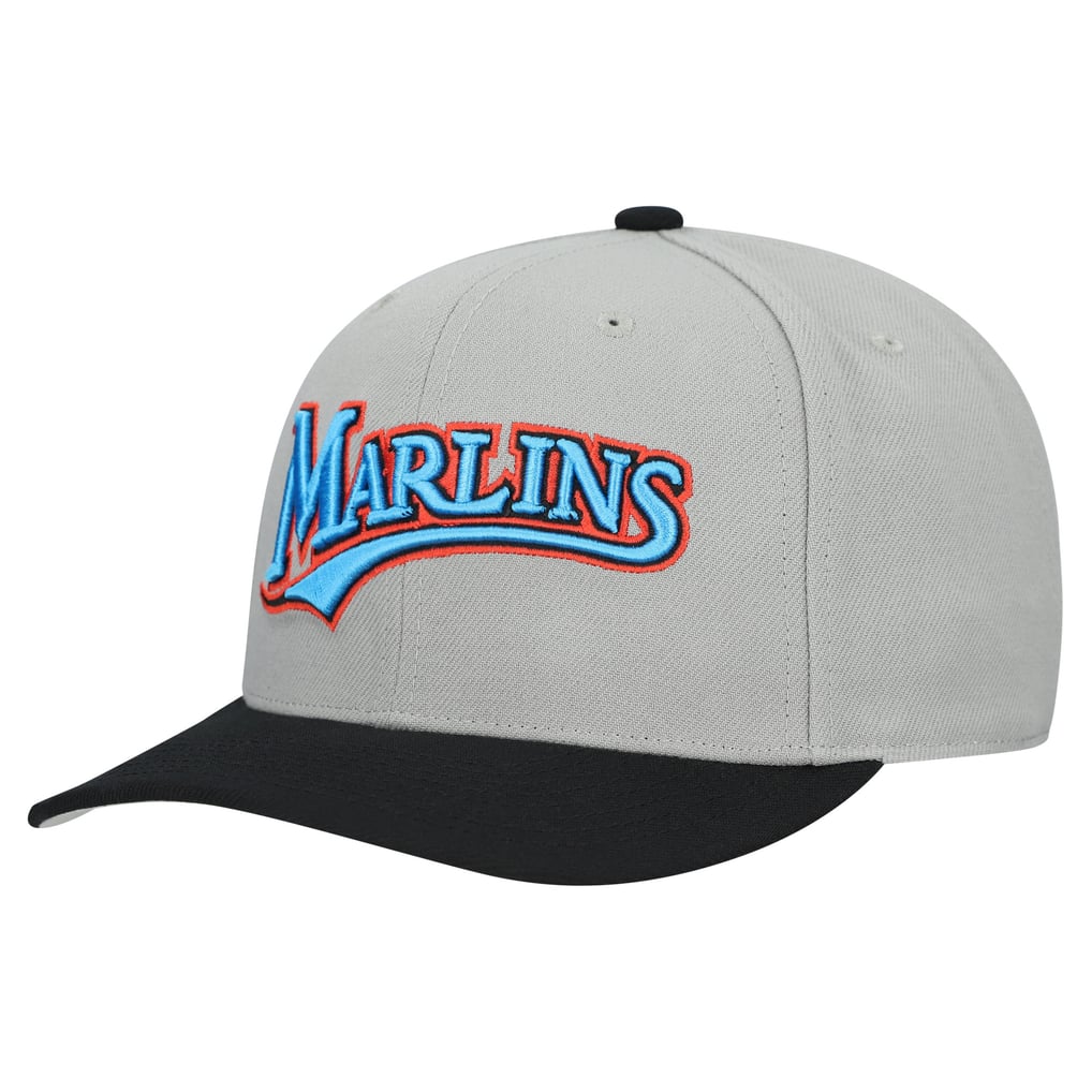  Miami Marlins Mitchell & Ness Unisex Basic Coop Pro Adjustable Hat - Gray